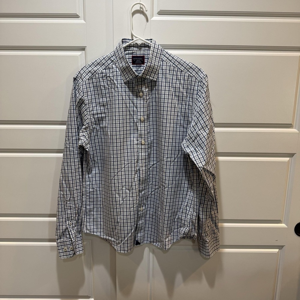 UNTUCKit Shirt Mens Small Blue Ruffino Check Wrinkle Free Long Sleeve Button Up - Picture 2 of 8